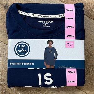 Life Is Good Kids' Navy Sweatshirt & Short Set
